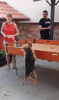 Vak pingpong, a képen Móricz Hadobás Lilla és játékostársa